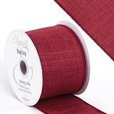 Eleganza Wired Edge Burlap 63mm x 10m Burgundy No.17 - Ribbons